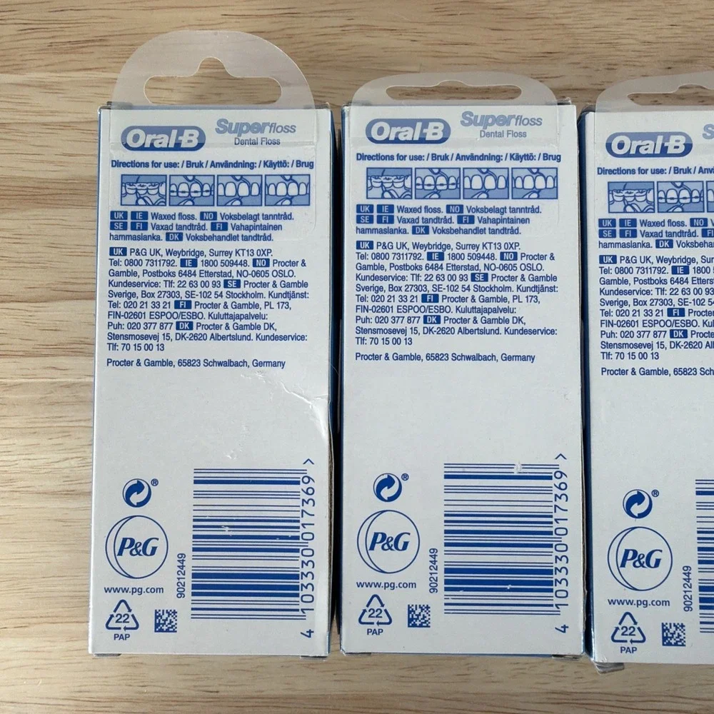 Oral-B Super Floss 50 Pre-Cut Dental Floss Strands Lot Of 5 Packs New Sealed
